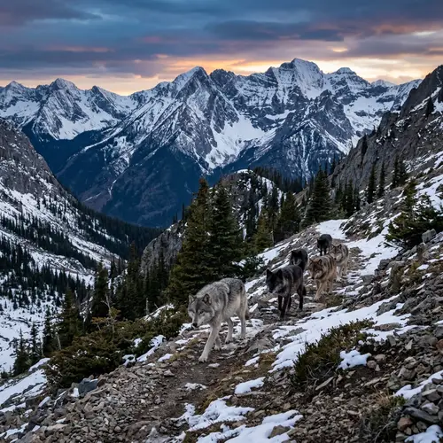 Wolves and Mountains: Majestic Nature