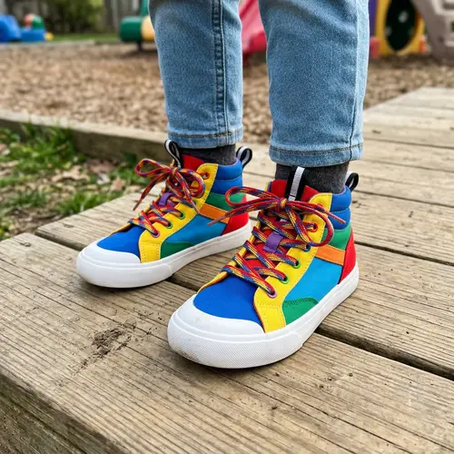 Kid Feet in Colorful Sneakers | Stylish & Fun