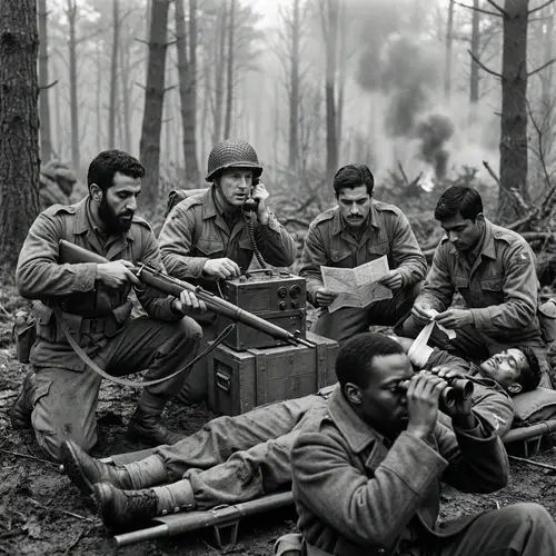 Diverse Soldiers in WWII: A Historical Scene