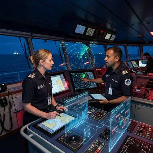 Advanced Vessel Navigational Bridge with AI Technology