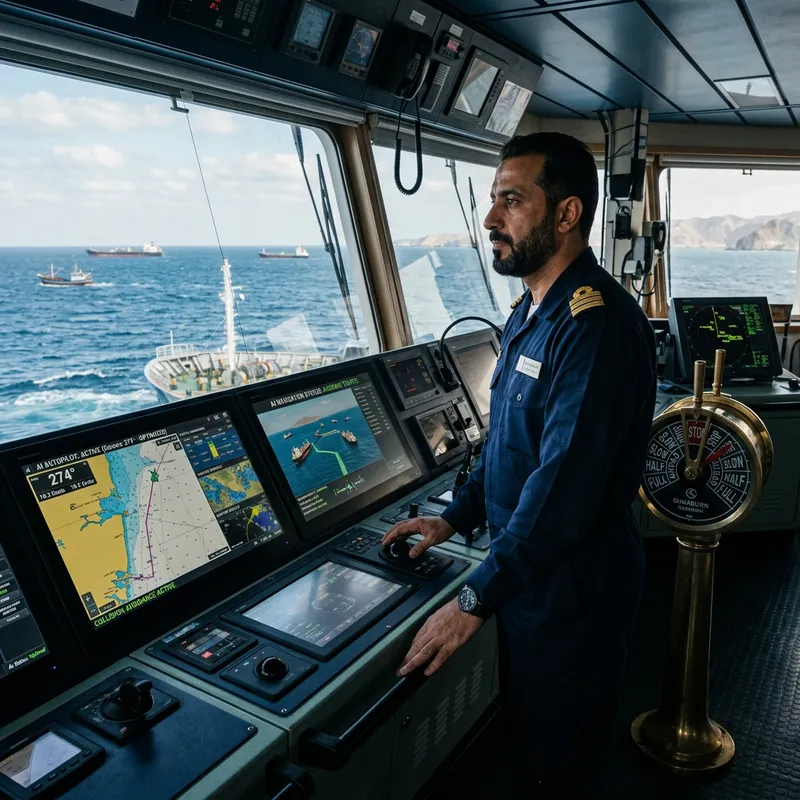 AI-Integrated Autopilot Console on Modern Vessels