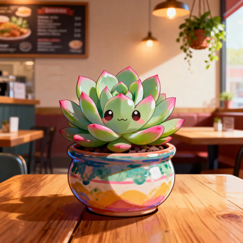 Animated Succulent Design for Restaurants