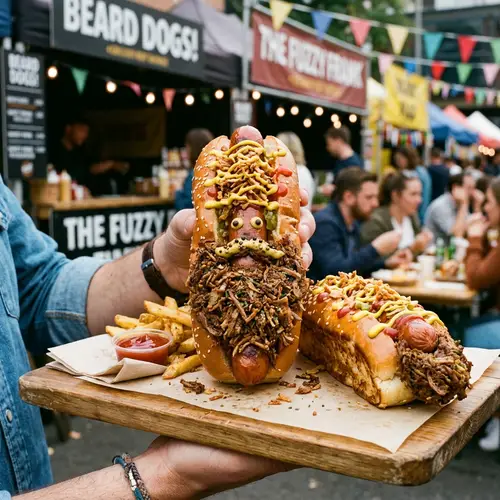 Unique Hotdogs with Beards
