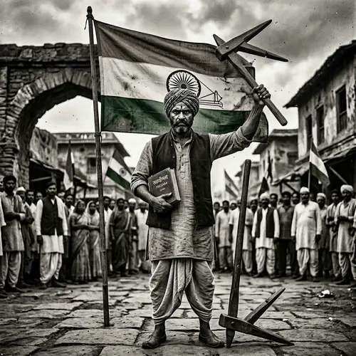 Revolutionary Figure in Traditional Indian Attire | Early 20th Century