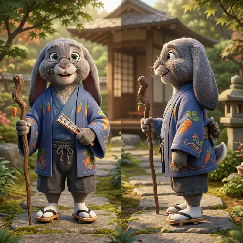 Mindful Anthropomorphic Lop Rabbit Illustration Mindful Anthropomorphic Lop Rabbit Illustration