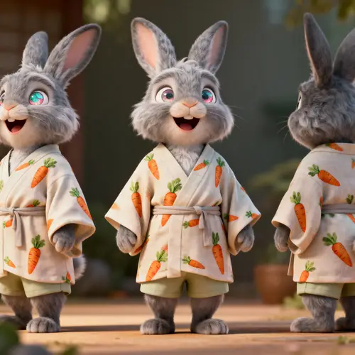 Mindful Anthropomorphic Lop Rabbit Illustration