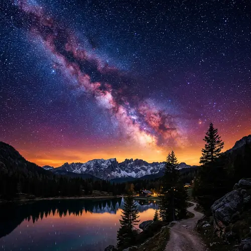 Stunning Sky with Vibrant Colors and Stars