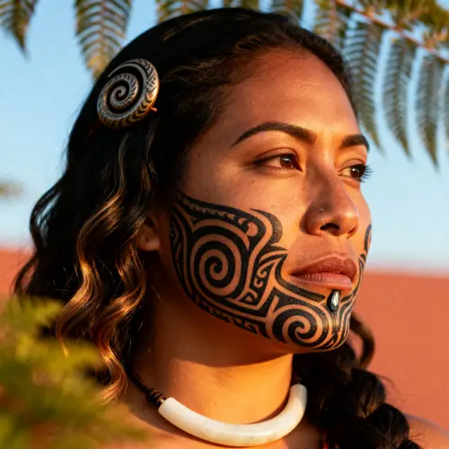 Stunning Portrait of Wāhine Māori with Moko Kauae
