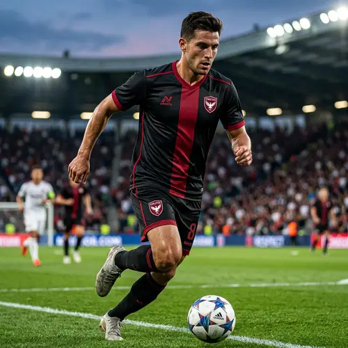 Black Soccer Jersey with Dark Red Accents