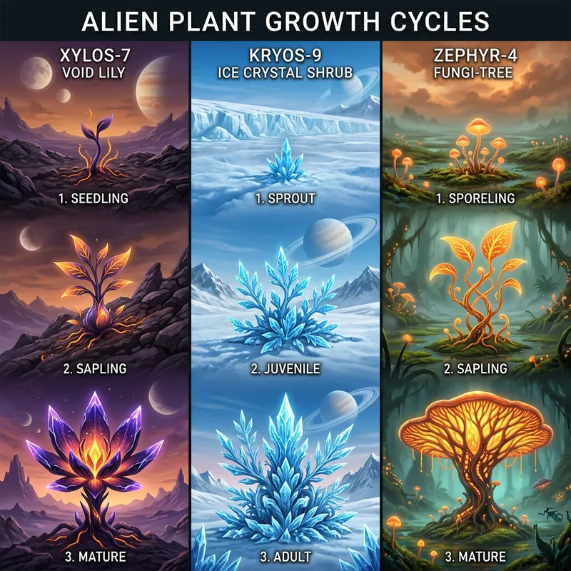 Alien Plants: Three Stages of Growth Alien Plants: Three Stages of Growth