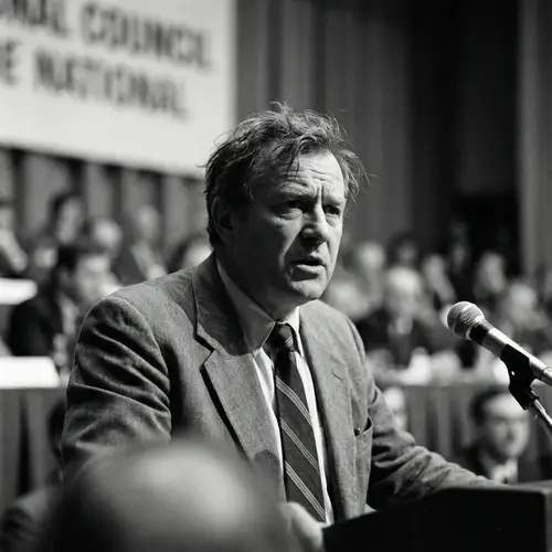 Intense Political Portrait of Middle-Aged Caucasian Man | Black & White