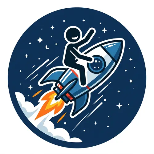 Stick Figure Rocket Icon Design