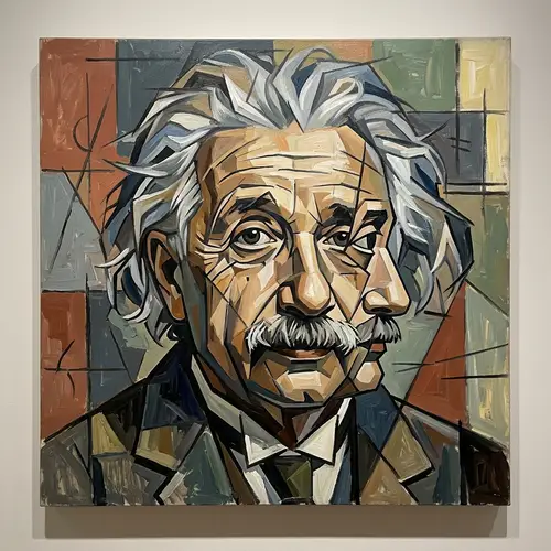 Cubist Portrait of Albert Einstein Art