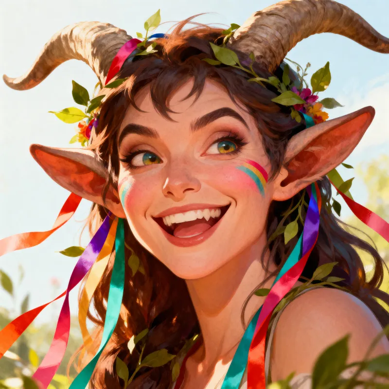 Adult Satyr with Freckles and Mischievous Smile