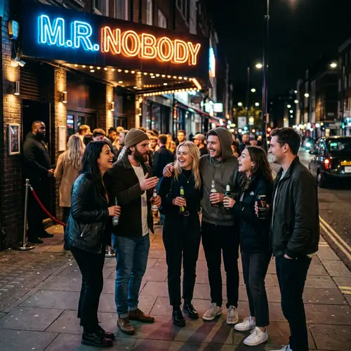 Friends Enjoying Night Out at M.R.Nobody Club