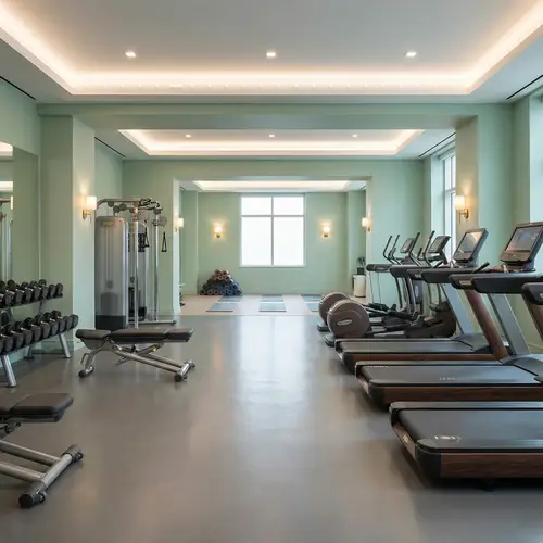 Premium Gym in Pastel Green Sports Fitness Room