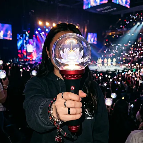 Kpop-Inspired Lightstick with Glowing Lotus Flower