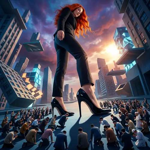 Giantess in Stilettos: Surreal Heights of Wonder