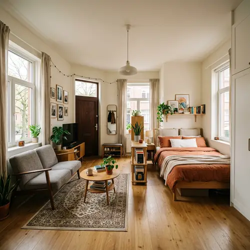 Cozy 5x5 Meter Bedroom and Hall Design