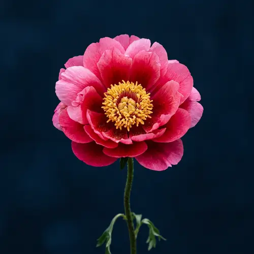 Vibrant Pink and Red Flower with Yellow Center