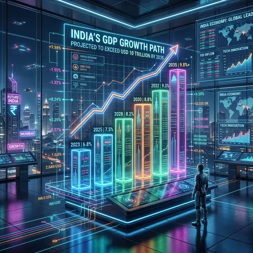 India's GDP Growth Projections: Futuristic Visualization