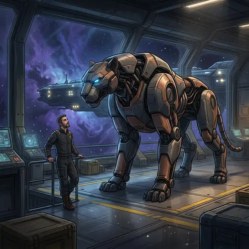 Sci-Fi Animations in Space Atmosphere | Man and Robot