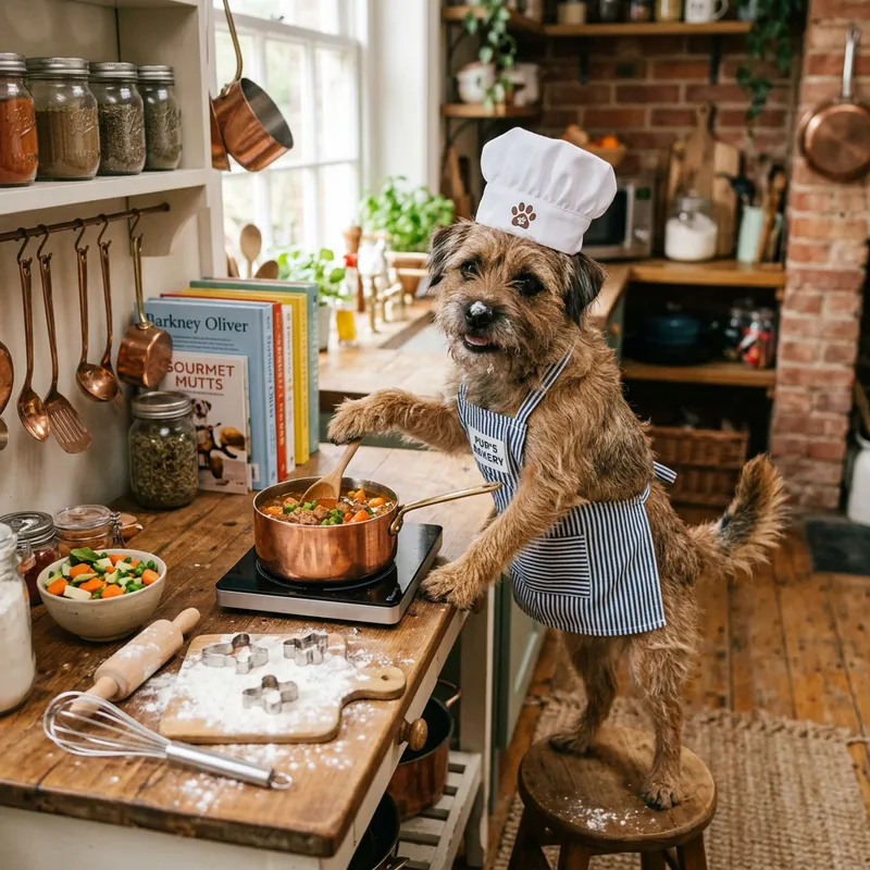 Adorable Chef Dog Cooking