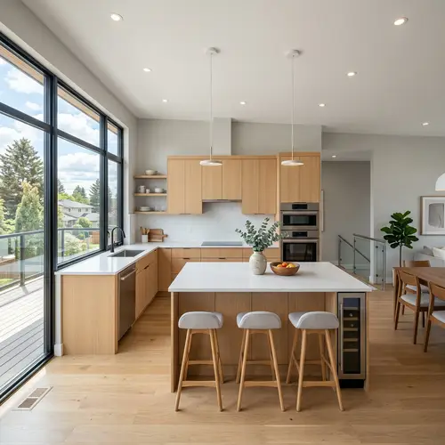 Modern Open Kitchen Design for Second Floor