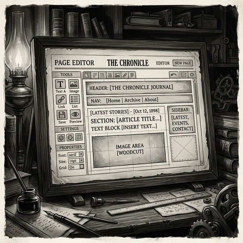 Vintage Poster Appearance of Website Page Editor