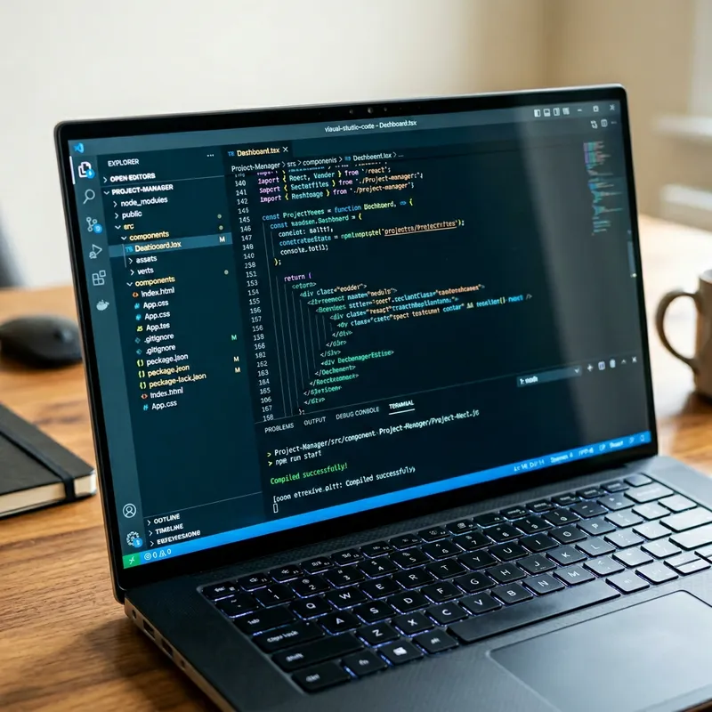 Close-Up of Laptop Screen in 16:9 Format