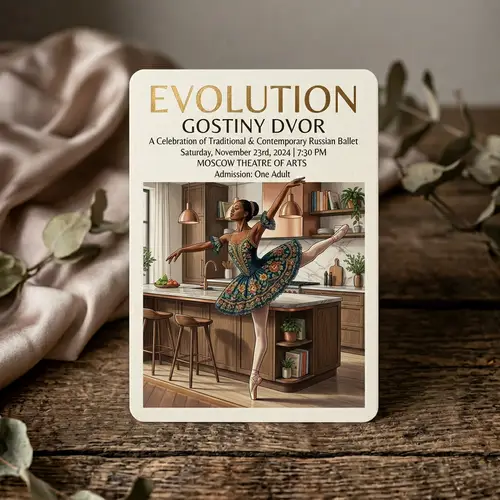 Rectangular Ballet Invitation Card | Canon EOS R Photo Realistic Design