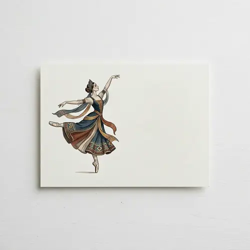 Modern Ballet Invitation Card Inspired by Russian Ballet and Milan Fashion Exhibition
