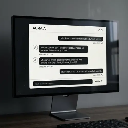 Minimalist AI Chat Interface in Black & White