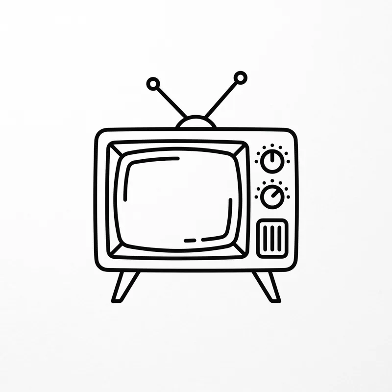 Vintage Tube TV Logo Design in Black and White Vintage Tube TV Logo Design in Black and White