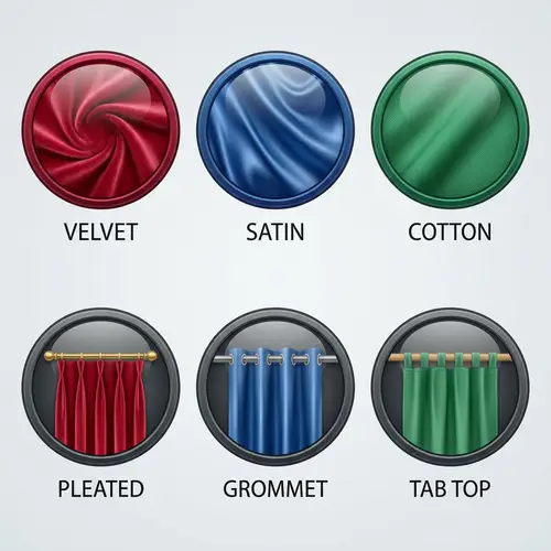 Circular Icons for Curtain & Textile Website