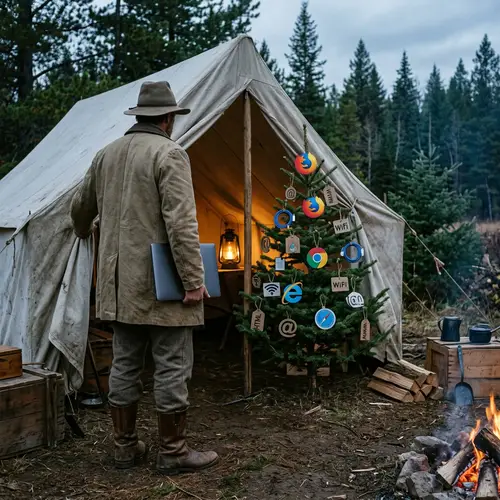 Modern Technology Meets Bygone Era in a Unique Christmas Camp Setting