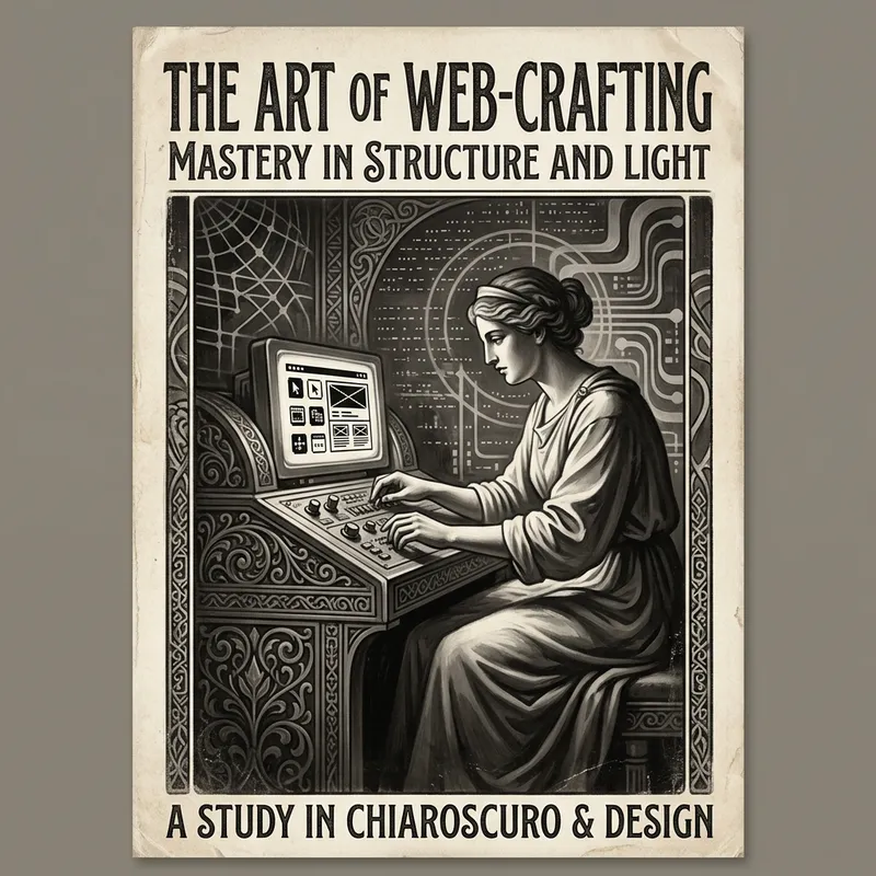 Vintage Black and White Philippe Starck Poster Design with Intricate Details