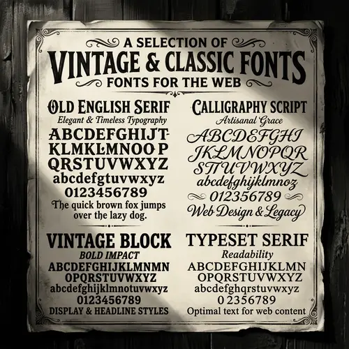 Vintage Style Font Selection - Chiaroscuro Lighting Effects