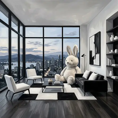 Modern Minimalist Interior Design in Black & White