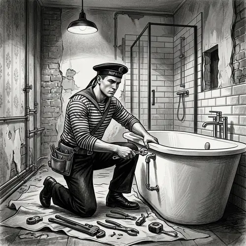 Vintage Russian Sailor Install Modern Freestanding Bathroom