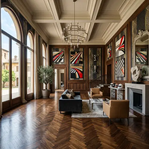 Luxurious Italian Interior with Modern Boiserie Panels