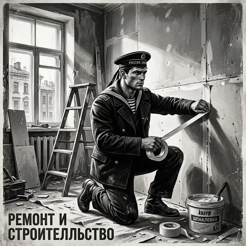 Vintage Sailor Builder in a Renovated Apartment Painting