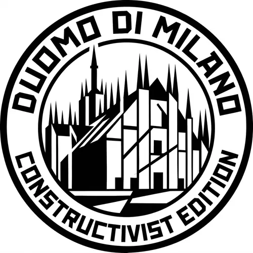 Milan Cathedral Inspired Round Logo | Russian Constructivism Design