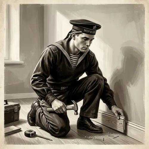 Vintage Russian Sailor Builder | Modern Renovation Digital Painting