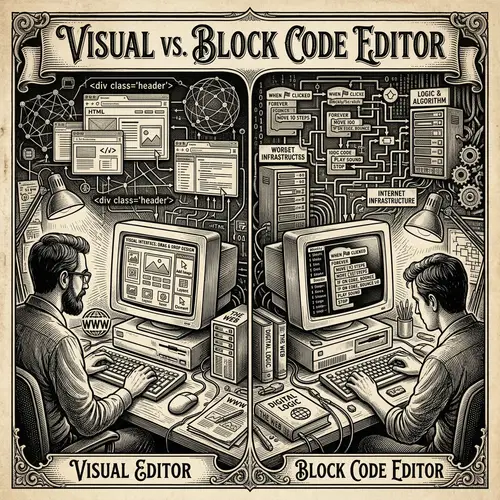 Visual vs Block Code Editor Comparison in Vintage-Inspired Painting