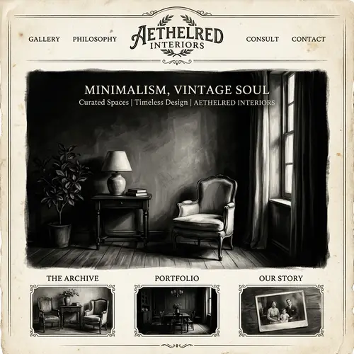 Vintage-Inspired Minimalistic Interior Design Layout