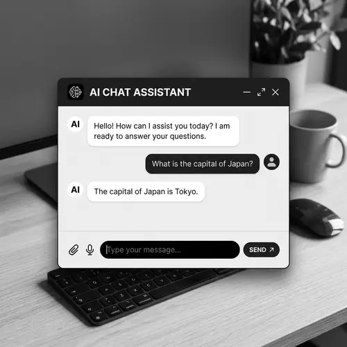 Minimalist AI Chat Interface in Black & White