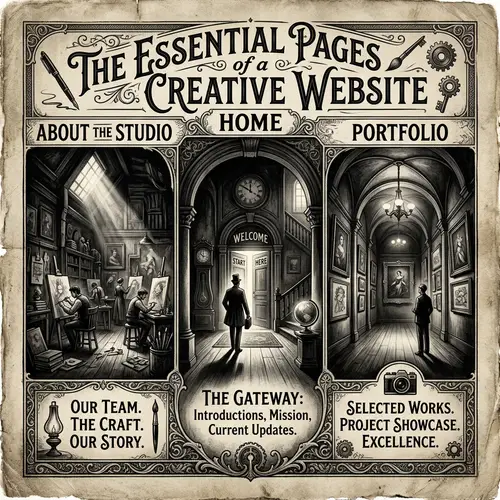 Vintage Page Types: Home, About Studio, Portfolio | Chiaroscuro Art