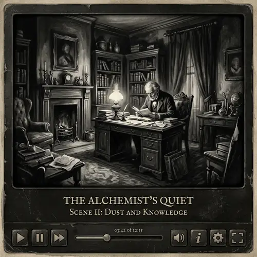 Vintage Black-and-White Digital Painting: Video Player Interface