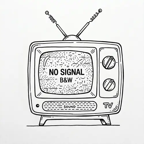 Vintage Tube Television Line Art Design